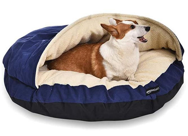 Cozy Pet Cave Bed For Dog, XL, Blue, 45 x 45 x 14 Inches