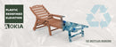 Aokia Plastic Lounge Chairs for Outside Set of 2 with Wheels & Cup Holder, Oversize HDPE 6-Position Chaise Lounge Outdoor Lounger for Patio & Pool.