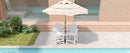Tall Adirondack Chairs Set of 2 with 2-Layer Connecting Table, HDPE Bar Height Outdoor Table and Chairs with Umbrella Hole, All Weather Outdoor Bar Stools for Patio, Deck, Yard