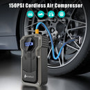 Jump Starter with Air Compressor, 2000A Portable Car Battery Booster (6.0 Gas/2L Diesel) with 150PSI Auto-Shutoff Tire Inflator, 12V Supersafe Lithium Jump Box Car Battery Jumper Starter,Idea  Halloween Thanksgiving Day Gifts