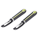 2-Piece Peeler Set, Soft Grip Handle, Grey and Green
