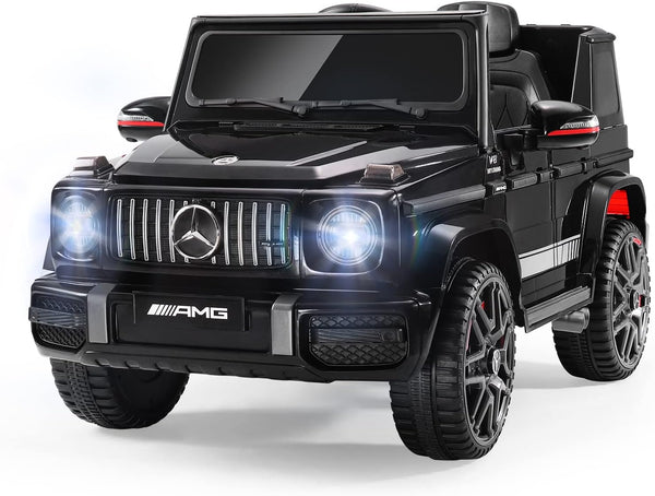 AMG G-Wagon Licensed Kids Ride-On Car with Parent Control, Music Player, Safety Belt, & Suspension System