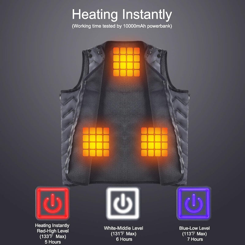 Heated Vest for Men or Women - Use Any USB Power Bank (Sold Separately)