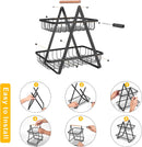 1/2pc 2 Tier Countertop Fruit Basket Portable High-Capacity Fruit Bowle Basket for Kitchen Organizer Storage & Dining Room Fruits Vegetable Bread Snacks, Detachable Metal Rectangle Basket Storage