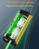 Portable Air Compressor Rechargeable 5,000 mAh Li-Battery Cordless Tire Inflator 150 PSI Pressure for Vehicles Bikes with Digital Pressure Gauge Preset Pressure Auto-Stop Electric Air Pump