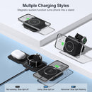 3 in 1 Charging Station for Multple Devices,Foldable 3 in 1 Wireless Charger for Travel,Nano Wireless Charging Station for iPhone16 15 14 13 12 Pro Max/Watch 10 9 8 7 6 5 4 3 Ultra/AirPod Pro