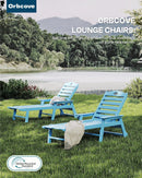 Outdoor Lounge Chair with Cup Holder, Outdoor Chaise Lounge with 6-Position Adjustable Backrest, HDPE Lounge Chair for Poolside, Patio, Deck & Backyard, Chaise Lounge