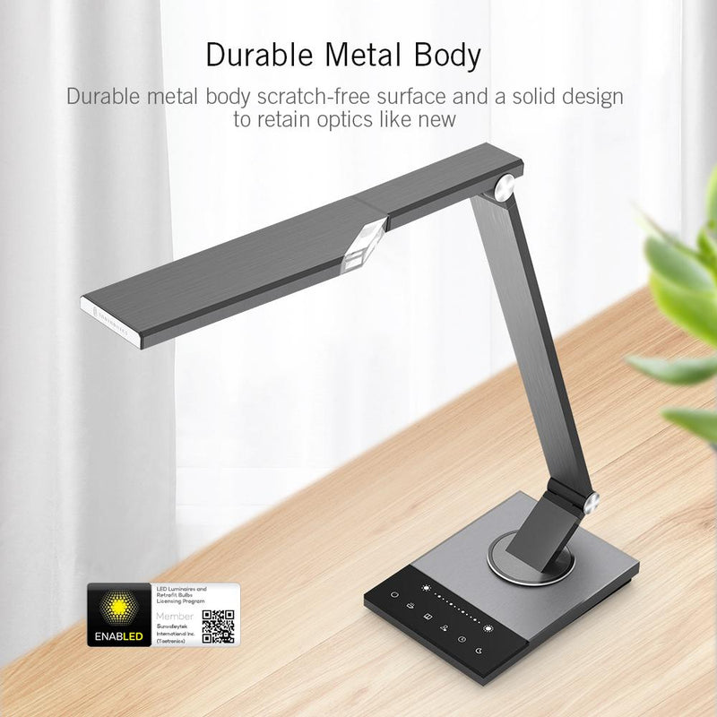 LED Desk Lamp, Pure Solid Aluminum-Alloy, With Super Fast Charging & Touch Tech