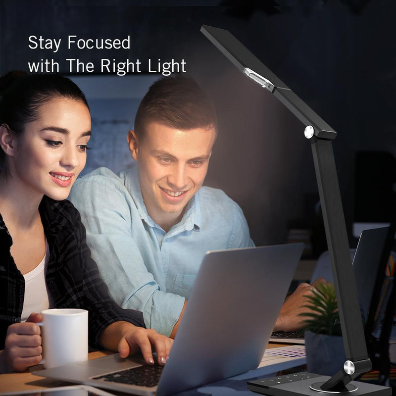 LED Desk Lamp, Pure Solid Aluminum-Alloy, With Super Fast Charging & Touch Tech
