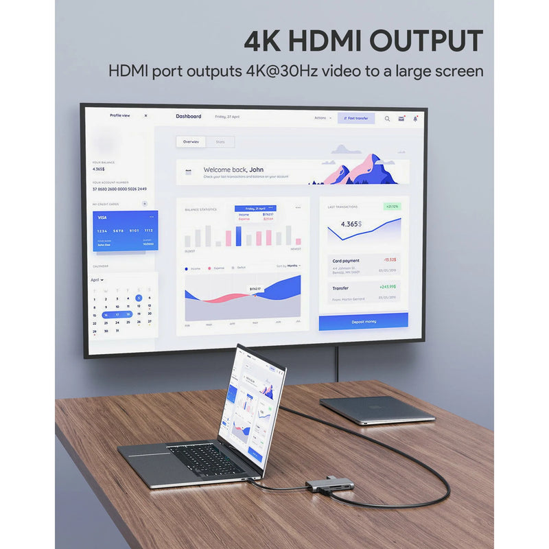8-in-1 USB C Hub with 4K HDMI, Ethernet, 100W PD Charging & More