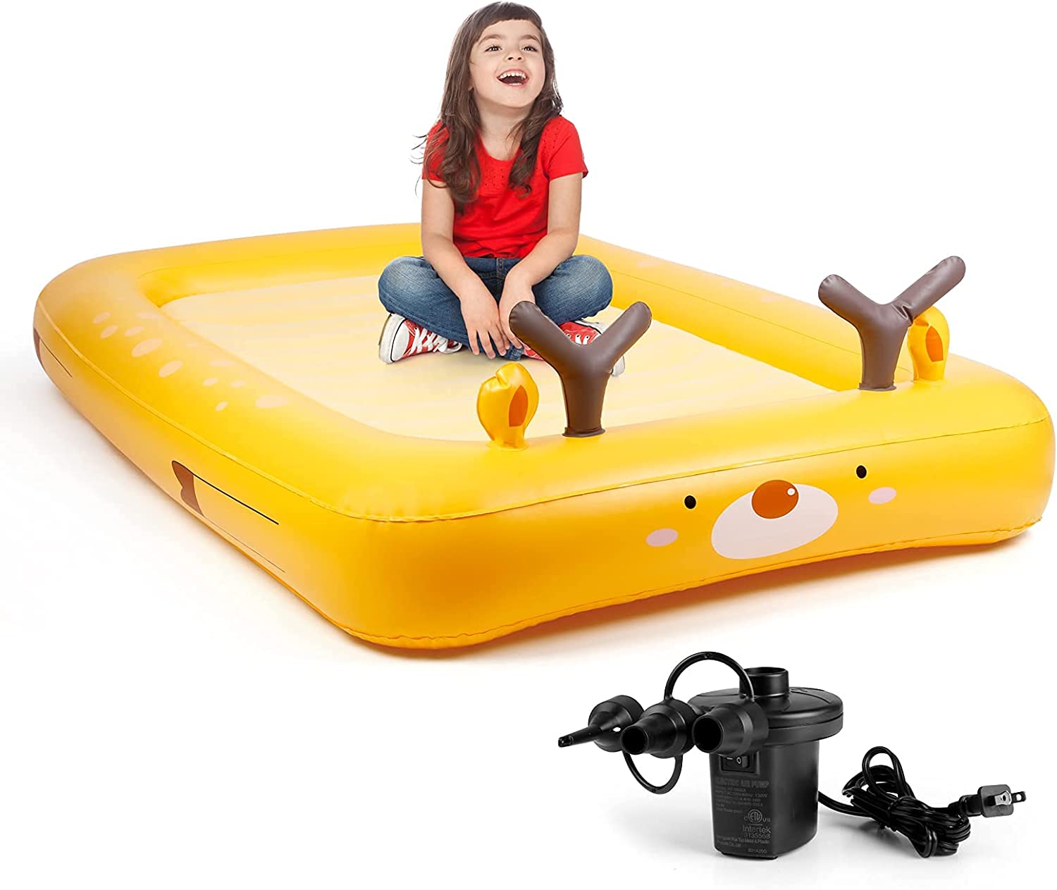 AMZDEAL Kids Inflatable Travel Bed with Electric Air Pump