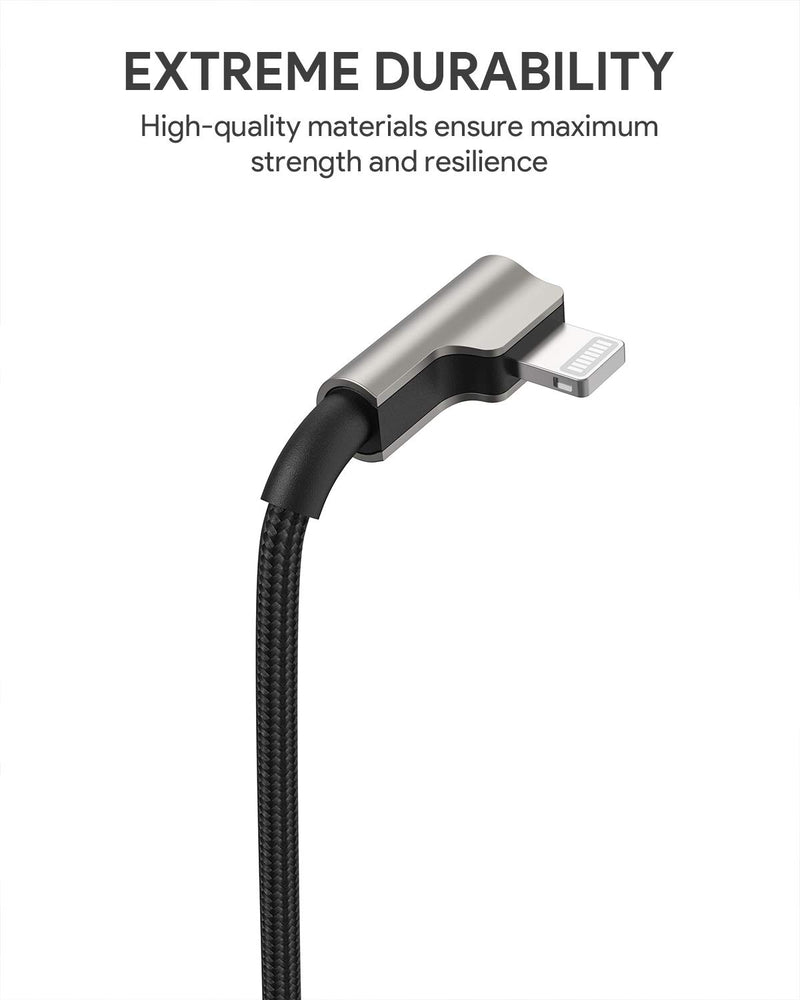 USB-C to Lightning Cable Right Angle 90 Degree 6.6ft Braided Nylon MFi-Certified