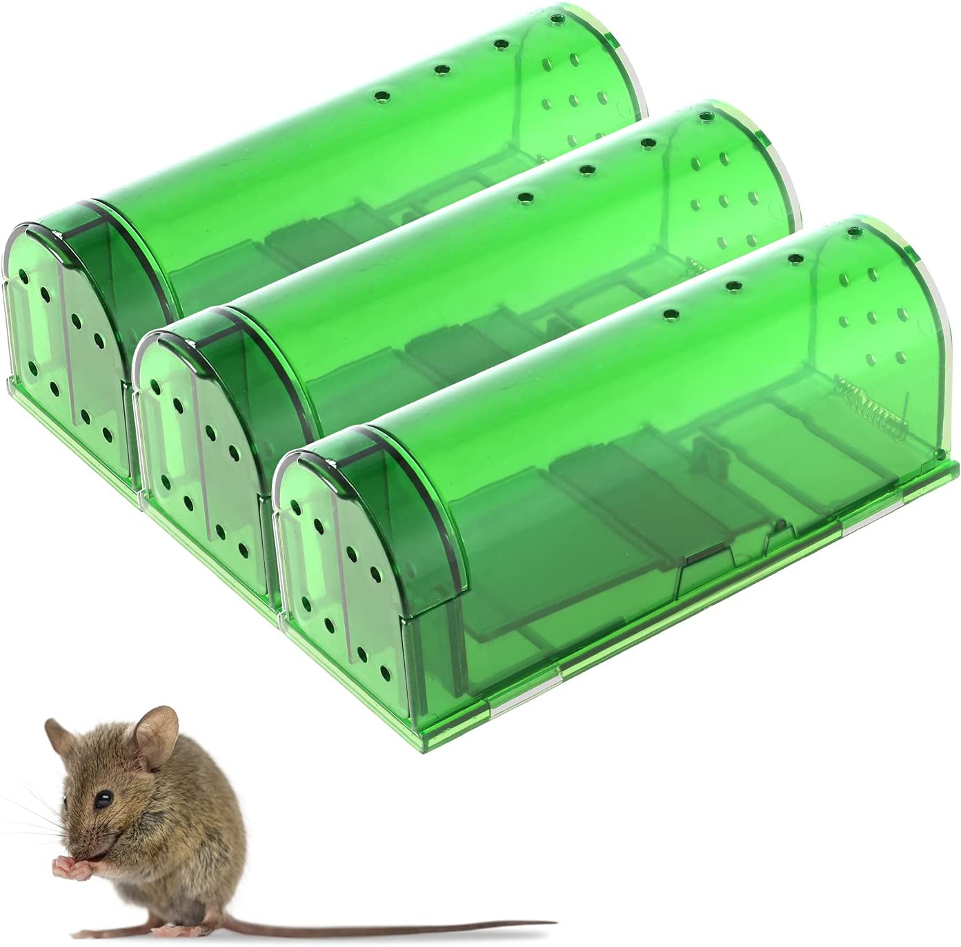 Wholesale Reusable No Kill Metal Spring Wooden Base Mouse Trap