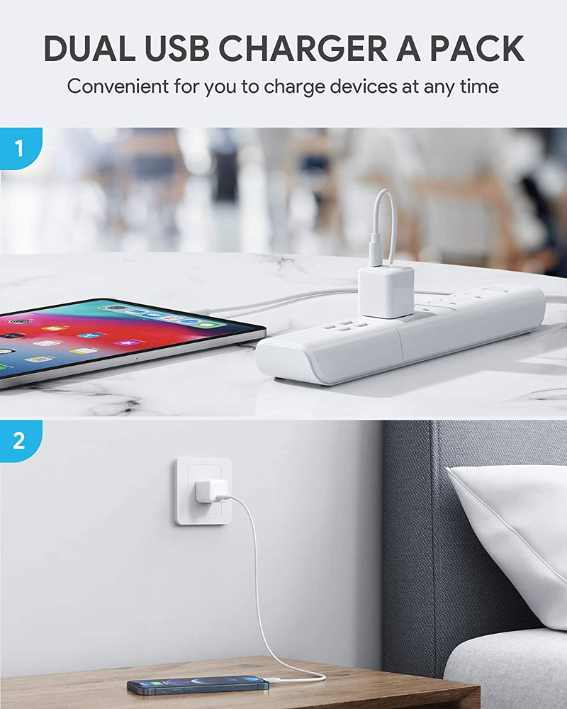 USB C Charger, 2-Pack Mini 20W Fast Type C Wall Charger with PD 3.0 - Rack To Door