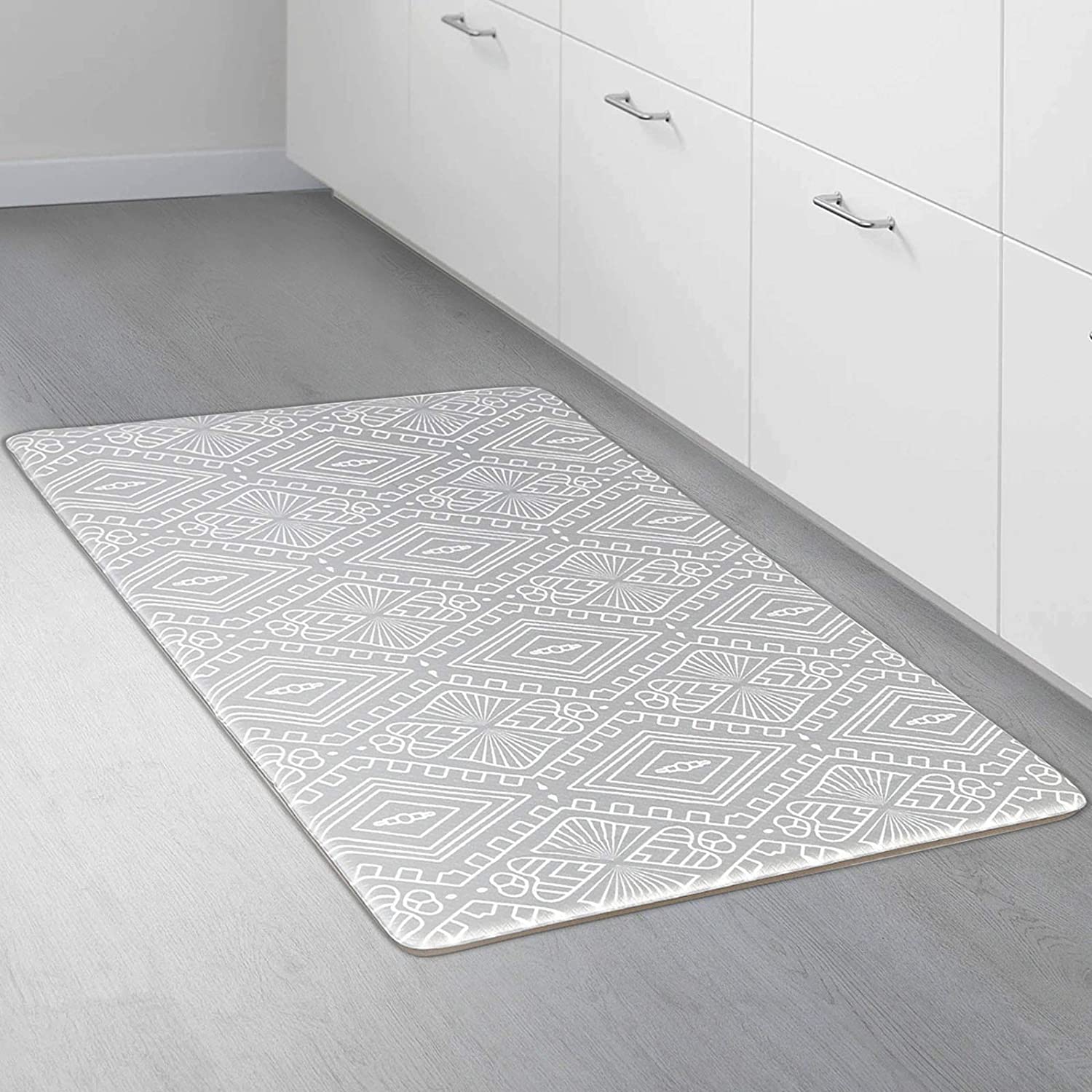 Anti Fatigue Kitchen Mat Diamond Weave Non-Skid Faux Leather Waterproof Rugs  New