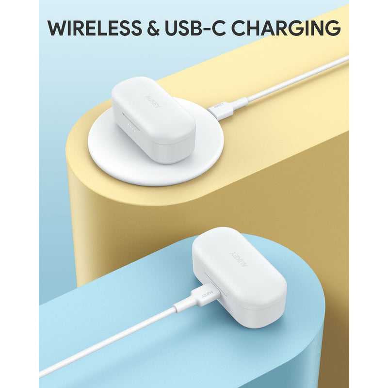 Aukey EP-T21P Wireless Charging Earbuds with 10mm Drivers & IPX6 Water Resistance