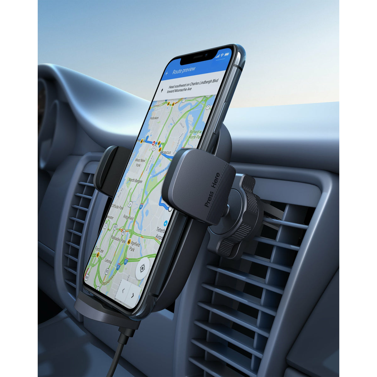 AUKEY Phone Holder for Car 360 Degrees, Phone Mount HD C49, Black