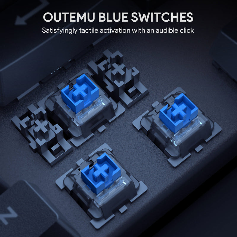 KMG9 TKL Mechanical Keyboard Blue Switches Compact 87Key - Rack To Door