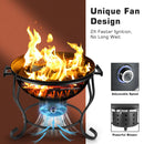 TOKTOO 17-Inch Charcoal BBQ & Fire Pit with Adjustable Fan for Camping and Outdoor