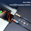 4-in-1 Fast Car Charging Cable 240W PD 3.0 & QC 5.0, 6FT USB-C/USB-A/Lightning/Micro for iPhone 16/Samsung S24/iPad/MacBook, Tangle-Free & Overheat Protection, Travel Ready