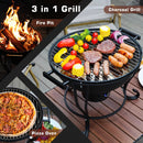 TOKTOO 17-Inch Charcoal BBQ & Fire Pit with Adjustable Fan for Camping and Outdoor