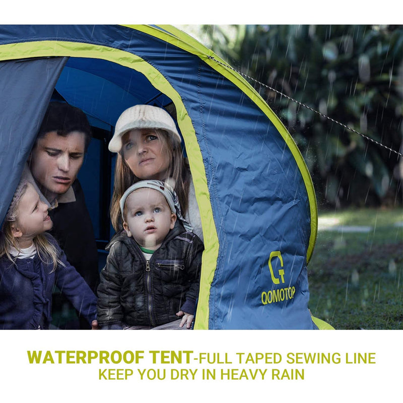 Instant 4-Person Pop-Up Tent with 4 Ventilated Mesh Windows and 2 Doors
