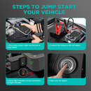 Pursuit 3-in-1 Jump Starter, Air Compressor and Powerbank - 12V Supersafe Lithium 2000A Portable Car Battery Booster, 150PSI Tire Inflator with Auto-Shutoff, and Backup Powerbank + Emergency LED Light