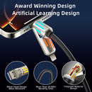4-in-1 Fast Car Charging Cable 240W PD 3.0 & QC 5.0, 6FT USB-C/USB-A/Lightning/Micro for iPhone 16/Samsung S24/iPad/MacBook, Tangle-Free & Overheat Protection, Travel Ready