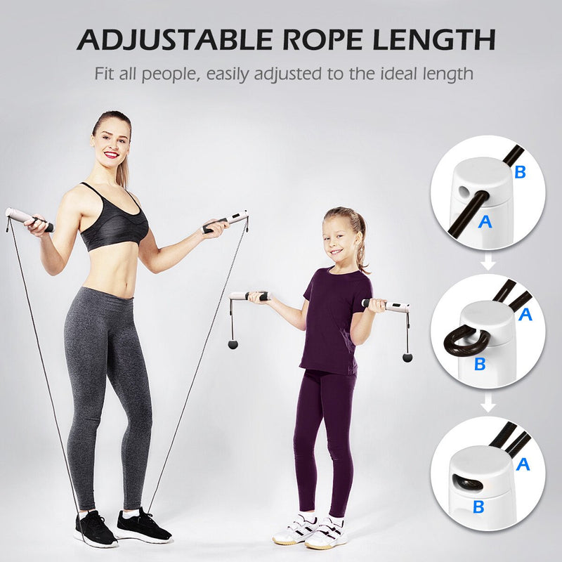 9.8ft Electronic Counting Jump Rope Cord, Cordless 2-in-1 Skipping Rope