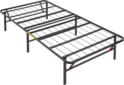 Amazon Basics Foldable Metal Bed Frame with Tool Free Setup & No Box Spring Needed- 14" Tall Sturdy Steel Frame (Twin XL)