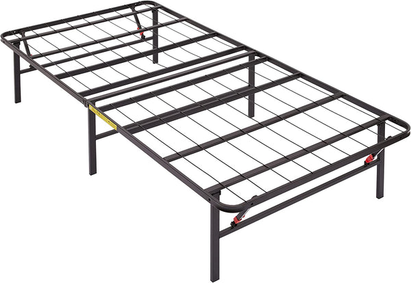 Foldable Metal Platform Bed Frame with Tool Free Setup, 14 Inches High, Twin XL, Black