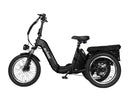 ActBest Triker Plus Folding 3-Wheel Electric Bike with 1200W Motor, 48V 15.6Ah Battery, Rear Rack, Shimano 7-Speed Shifter, Front Suspension, Hydraulic Brakes, and Headlight