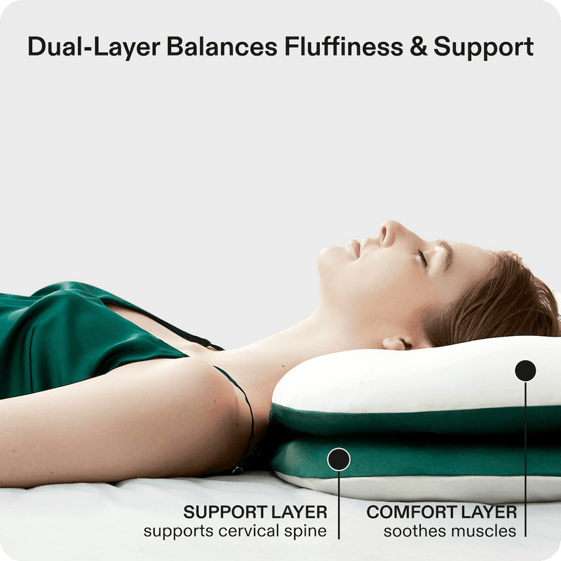 Stack Pillow with Dual Layers Balance, Adjustable Height, Suitable for All Sleeping Positions