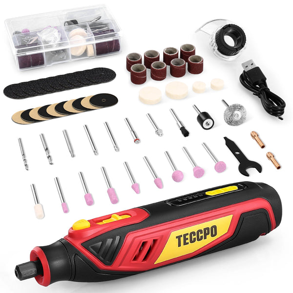 4V Cordless Rotary Tool, Carving and Sanding Rotary Tool Kit, Multi-Purpose Rotary Tool Kit (53 Accessories), TPRT02D