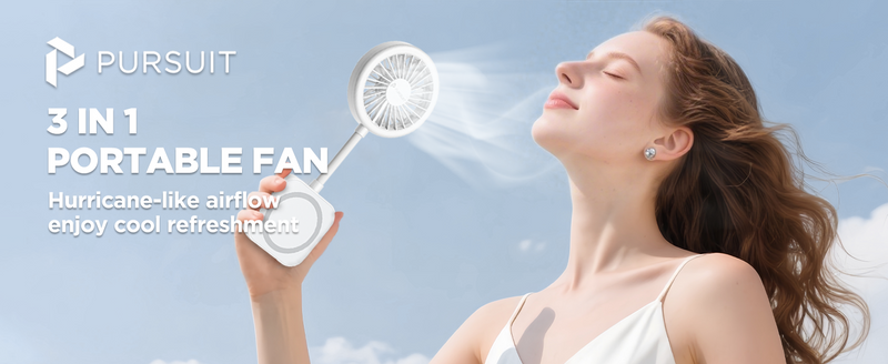 2025 New Magnetic Fan, Portable Fan with 3 Modes Led Light, 1200mAh Foldable Travel Fan, USB Rechargeable Handheld Fan Hands-Free Phone Mount, 3 Speed Wind, 360° Adjustable Stand, Pocket Design for Travel Summer Concerts Car, Summer Gifts for Women & Men.