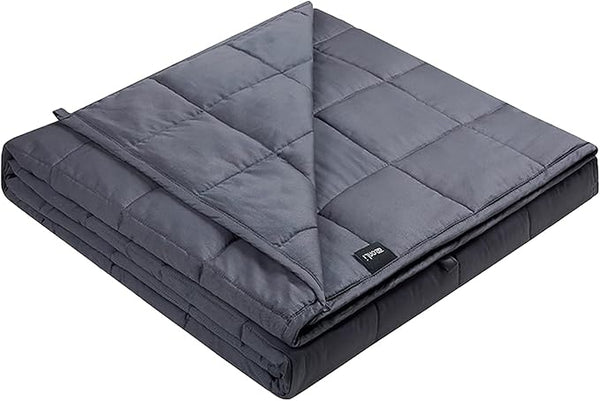 ZonLi Weighted Blanket (60''x80'', 20lbs, Queen Size Dark Grey) for Adults, High Breathability Heavy Blanket, Soft Material with Premium Glass Beads