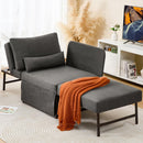 Sleeper Chair Bed Upgrade 4-in-1 to 5-in-1 Convertible Multi-fuction Sofa Chair w/Adjustable Backrest Assembly-Free Linen Folding Sofa Ottoman Bed for Living Room Apartment (Dark Grey)