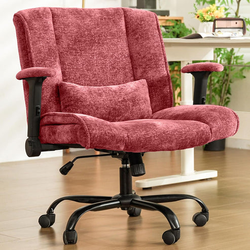 Criss Cross Chair with Wheels & Flip Arms, Wide Cross Legged Office Chair with Adjustable Tilt Criss-Cross Desk Chair with Lumbar Support for Home Office, Bedroom, Apartment Gray