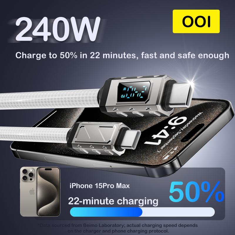 OOI 4 in 1 USB MAX 240W PD Fast Car Charging & Data Sync – USB-A, USB-C, and Lightning Compatible with iPhone 16/15 chargers Electronic Smartphone Carplay Adapter
