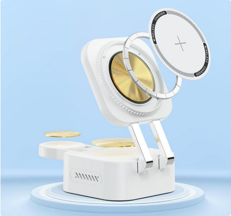 2025 4-in-1 Multi-Device Charging Cable Fast Charging Compatible with iPhone Android Apple Watch & AirPods Series Portable Design for Travel & Home Use