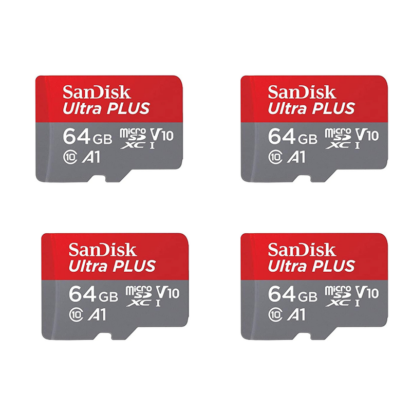 Sandisk Ultra Plus 64GB MicroSDXC UHS-I Card with Adapter 130MB/s Class 10 U1 A1