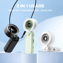 Portable Misting Fan with 18H Battery Life, 100 Speed Adjustable Personal Cooling Fan, Rechargeable Handheld & Desktop Fan with 1 Hour Mist Tank, Handle Stand and Lanyard