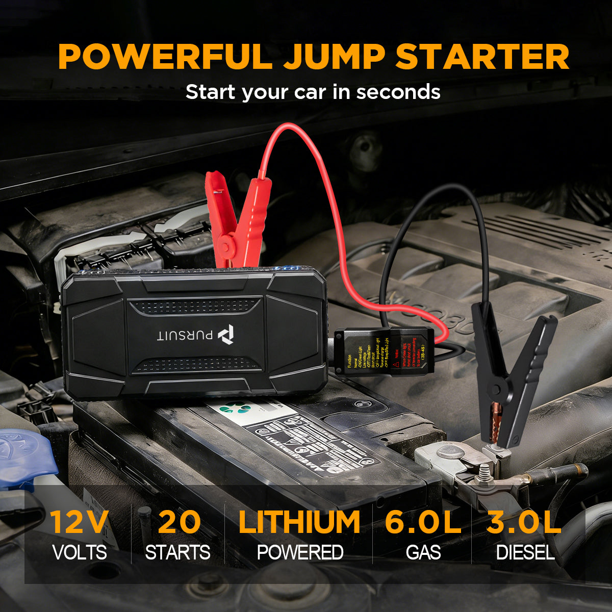 TRAVERSE 800A Peak 12V Car Jump Starter | Racktodoor display picture 1