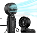 Portable Misting Fan with 18H Battery Life, 100 Speed Adjustable Personal Cooling Fan, Rechargeable Handheld & Desktop Fan with 1 Hour Mist Tank, Handle Stand and Lanyard