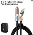 PURSUIT 4-in-1 240W SuperFast Charging CableMFi/MacBook/Samsung PpS/CertifiedMilitary-Grade Armor/Data Sync + 100W LaptopCharging Travel-Ready Tough Design, with storage box