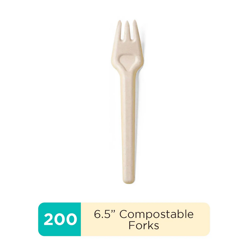 Compostable Bowls, Spoons & Forks Set | PFAS-Free, BPI Certified