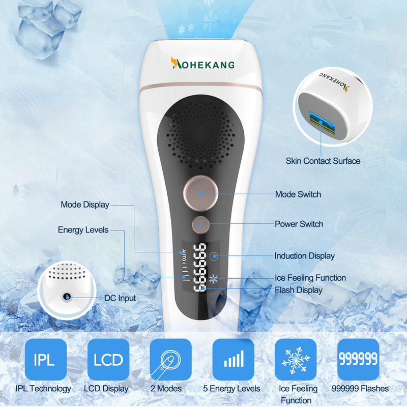 IPL Laser Hair Removal for Women With ICE & 999,999 Flashes