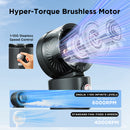 Portable Misting Fan, Flexible Tripod Personal Cooling Fan, Fine Mist Cools Air up to 15°F, 100 Speed Levels, Rechargeable Fan for Strollers, Golf Carts & Desktop Use