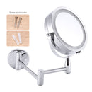 ANHO Led Cosmetic Mirror Wall Mounted, Double Side, 1X/3X Magnification, Lighting, Adjustable, Rotating Function, Stainless Steel