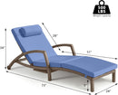 Chaise Lounge Chairs Outdoor Set of 2, Comfy Outside Wicker Patio Pool Lounge Chair w/ 5 Adjustable Back Angle, Cup Holder, Thicken Cushion